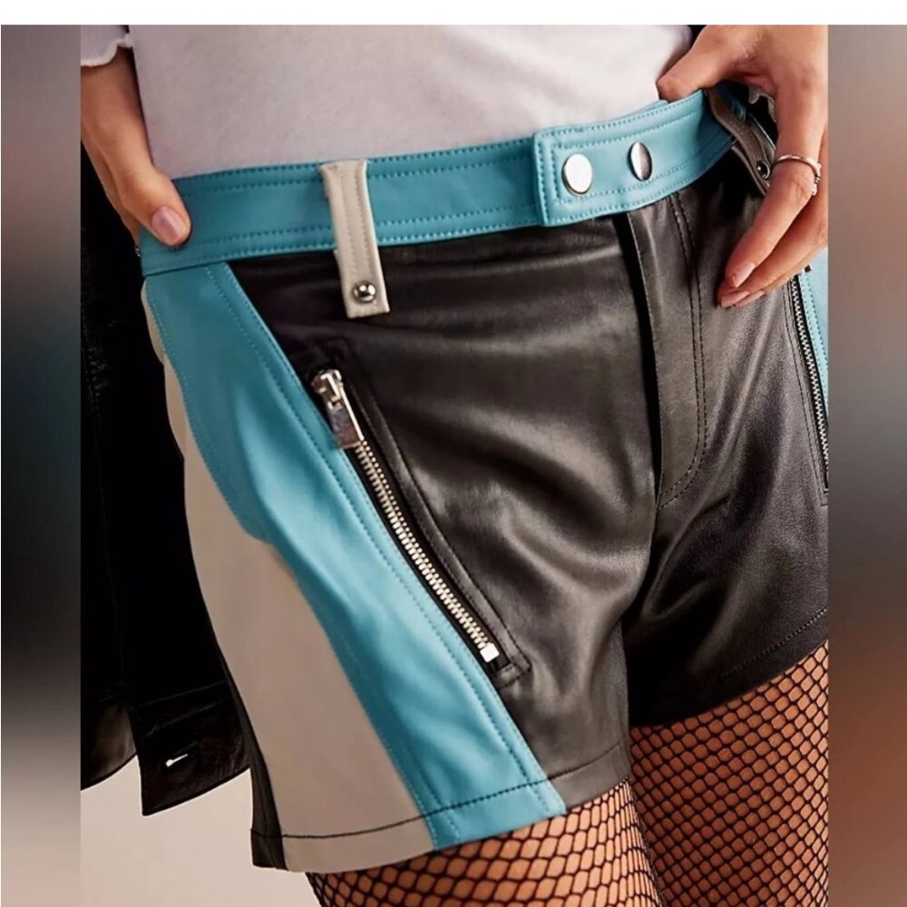 Free People $98 We The Free Photo Finish Vegan Moto Shorts